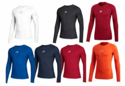 Wholesale ✔️ Discount - Adidas Alphaskin Adult Long Sleeve ⚾ Baseball Compression Shirt ROYAL ⌛