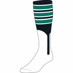 Cheap ❤️ Discount - Pro Feet Sock 2-in-1 Style D Custom ⚾ Baseball 🧦 Socks – Black/White/Teal BLACK/WHITE/TEAL 😍