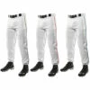 Outlet ⭐ Discount - Champro Triple Crown Adult Piped ⚾ Baseball Pants Elastic Bottom BP91ABPM WHITE/SCARLET 🛒