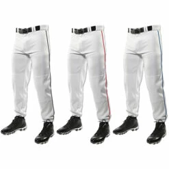 Outlet ⭐ Discount - Champro Triple Crown Adult Piped ⚾ Baseball Pants Elastic Bottom BP91ABPM WHITE/SCARLET 🛒