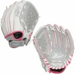 Deals β¨ Discount - Rawlings Youth Girls' 10.5" Fastpitch π₯ Softball Glove White/Pink/Grey THROWSLEFT β€οΈ
