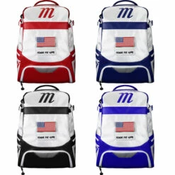 Promo 🔥 Discount - Marucci Dynamo ⚾ Baseball Equipment Backpack MBDYNBP WHITE/RED 👍