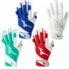 New 😍 Discount - Mizuno Finch Women's Fastpitch 🥎 Softball Batting Gloves 330427 WHITE/GOLD 😍