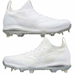 Promo 🎁 Discount - Mizuno Dominant Knit Women's Metal Fastpitch 🥎 Softball Cleat 320655 WHITE 💯