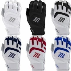 Best Pirce 🎉 Discount - Marucci Signature Adult ⚾ Baseball Batting Gloves MBGSGN3 WHITE/NAVY 🔔