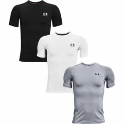Cheapest 🔔 Discount - Under Armour HeatGear Youth Short Sleeve ⚾ Baseball Compression Shirt 1361723 GREY ⭐