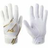 Brand new ✨ Discount - Mizuno MVP ⚾ Baseball Batting Gloves 330424 WHITE/GOLD 👍