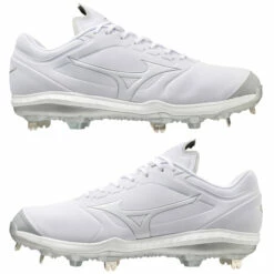 Brand new 🤩 Discount - Mizuno Sweep 5 White Women's Metal 🥎 Softball Cleats 320617 WHITE 🧨