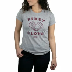 Best deal 👏 Discount - ⚾ Baseballism First Glove Women's Perfect Fit Tee Shirt FIRST GLOVE GREY 👍