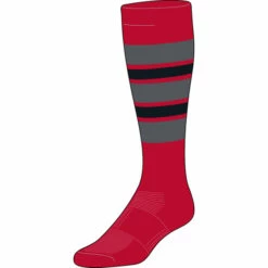 Flash Sale ✔️ Discount - Pro Feet Sock Style F Custom ⚾ Baseball 🧦 Socks – Red/Granite/Black RED/GRANITE/BLACK 😍