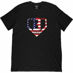 Best Pirce π Discount - βΎ Baseball Lifestyle 101 USA Logo βΎ Baseball T-Shirt BLACK π