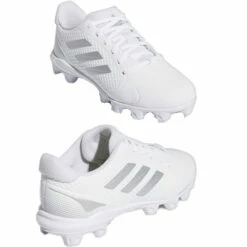Cheapest 👏 Discount - Adidas PureHustle 2 Girls Molded Youth Fastpitch 🥎 Softball Cleat WHITE/SILVER ⌛ -Ebasesloaded Sales 2022 White medial latera 82158.1644009265