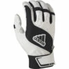 Outlet 🛒 Discount - Adidas Power Alley Youth ⚾ Baseball Batting Gloves BLACK/WHITE 🔥