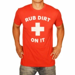 Buy π Discount - βΎ Baseballism Men's Rub Dirt T-Shirt RUB DIRT RED π