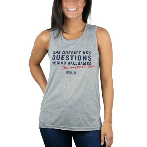 Best Sale ๐ฏ Discount - โพ Baseballism She Answers Them Women's โพ Baseball Tank GREY ๐ 2 Best Sale ๐ฏ Discount - โพ Baseballism She Answers Them Women's โพ Baseball Tank GREY ๐ - Image 2