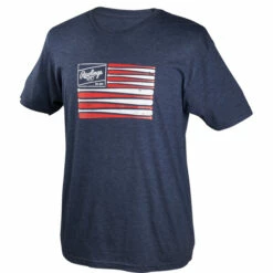 Best deal 🔥 Discount - Rawlings Patch and Bat USA Flag ⚾ Baseball T-Shirt FLM3-N NAVY 💯