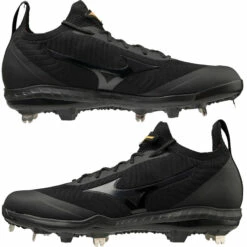 Cheap ✨ Discount - Mizuno Pro Dominant Knit Blackout Men's Metal ⚾ Baseball Cleats 320646 BLACK 🎁