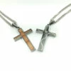 Flash Sale 🔥 Discount - HOF Jewelry Bat Wood Inlay Cross Pendant Necklace STEEL/WOOD ❤️