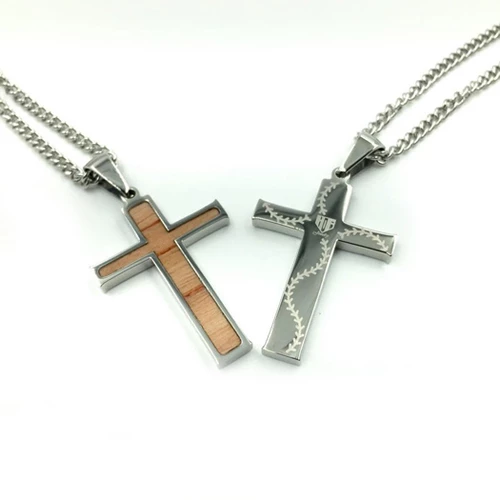 Flash Sale π₯ Discount - HOF Jewelry Bat Wood Inlay Cross Pendant Necklace STEEL/WOOD β€οΈ 2 Flash Sale π₯ Discount - HOF Jewelry Bat Wood Inlay Cross Pendant Necklace STEEL/WOOD β€οΈ - Image 2