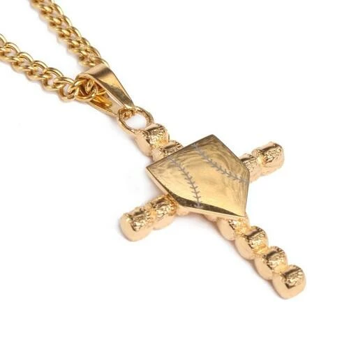 Wholesale π Discount - HOF Jewelry Golden βΎ Baseball Cross with Home Plate Pendant Necklace GOLD π 1 Wholesale π Discount - HOF Jewelry Golden βΎ Baseball Cross with Home Plate Pendant Necklace GOLD π