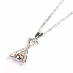 Best Pirce 🔥 Discount - HOF Jewelry Stainless X ⚾ Baseball Bat Pendant Necklace STEEL 🔔