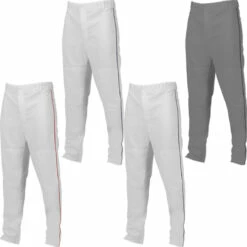Discount 🎁 Discount - Marucci Doubleknit Piped Adult ⚾ Baseball Pant MAPTDKPIP WHITE/BLACK 🎉