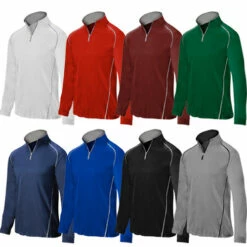Promo 🔔 Discount - Mizuno Comp 1/4 Zip Adult Batting Jacket 350570 RED 😍