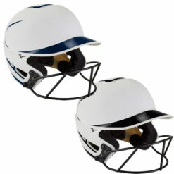 Promo ⌛ Discount - Mizuno F6 Youth Fastpitch 🥎 Softball Batting Helmet 380394 WHITE/NAVY 💯
