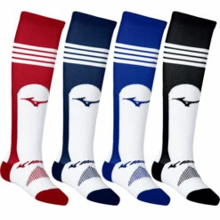 New 🛒 Discount - Mizuno Performance Over the Calf Stirrup Sock - Striped Stirrup Sock 370267 NAVY 🔥