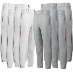 Discount 💯 Discount - Mizuno Premier Piped Adult Elastic Bottom ⚾ Baseball Pant 350148 WHITE/RED 💯
