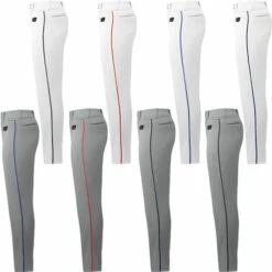 Best Pirce ✨ Discount - New Balance Youth Piped Full Length ⚾ Baseball Pants BBP216 WHITE/RED 🛒