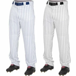 Best Sale 👏 Discount - Rawlings Plated Pinstripe Youth ⚾ Baseball Pant YPIN150 WHITE/NAVY 🔔