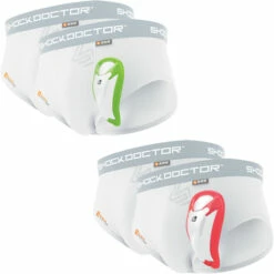 Hot Sale 🌟 Discount - Shock Doctor Youth Core 2-Pack Brief w/ Bio-Flex Cup 222 RED 🌟