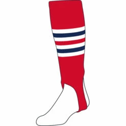Best Sale 𧨠Discount - Twin City 7" Striped Stirrup Sock 300I SCARLET/WHT/NVY β€οΈ