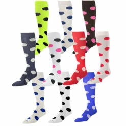 Deals ⌛ Discount - Twin City Polkadot Sock WHITE/ROYAL ⌛