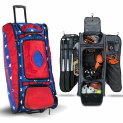 Best Sale 𧨠Discount - USA Bownet Commander Bag - βΎ Baseball & π₯ Softball Wheeled Catcher's Bag USA π